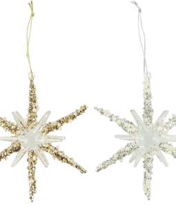 8178 GLASSCHMUCK KRISTALLSTERN S/4